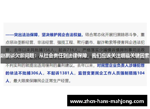 赵鹏谈欠薪问题：从社会责任到法律保障，我们应该关注哪些关键因素